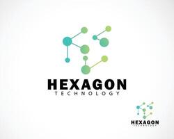 hexagon logo creative digital science connection molecule design concept vector