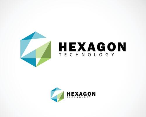 Hexagon logo creative design technology business connection