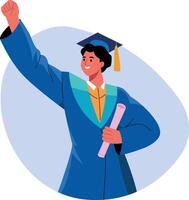 A flat style illustration of a degree holder vector