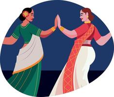 A flat style illustration showing a traditional dance vector