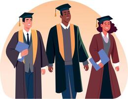 A flat style illustration showing convocation day vector