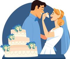 A flat style illustration of a wedding ceremony vector
