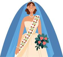 A flat style illustration of a bridal shower vector
