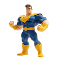A 3D Toy Soldier Character with a Playful Smile and Large Uniform Rendered in Cartoon Style Isolated on Transparent Background png