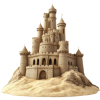 Scenic sandcastle with intricate carved features Isolated on transparent Background png