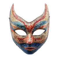 Artistic carnival face mask with glittering sequins design Isolated on transparent Background png
