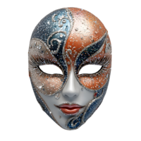 Sparkling carnival party mask in 3D with realistic texture Isolated on transparent Background png