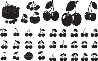 Cherries and berries in various shapes and sizes vector