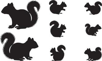 Fox squirrel silhouette vector