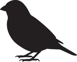 A black silhouette of a Bunting on a white background vector