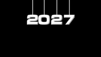 2027 text swinging on strings animation video