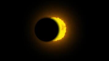 Solar eclipse with glowing corona effect video
