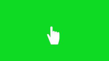 Hand cursor icon with green background for click animation video