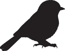 A black silhouette of a Chickadee on a white background vector