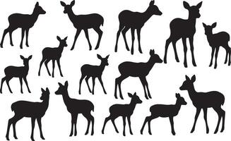 Deer silhouette set illustration vector