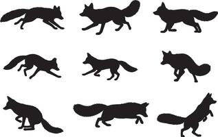 Fox silhouette on white background vector