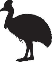 An emu silhouette is shown on a white background vector