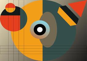 An Abstract Bauhaus geometric simple pattern with bold primary colors and clean lines vector