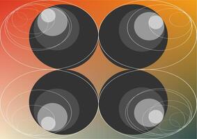 Contrasting shapes and visual balance in a flat Bauhaus design vector