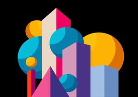 7. Balanced composition of geometric shapes in primary colors on a neutral background vector