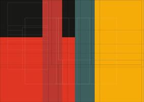 Abstract structure featuring solid color blocks and architectural forms vector