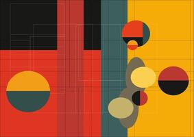 Flat design with Bauhaus elements, pure geometry, contrasting color, and simplicity vector