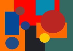 Cubist-inspired Bauhaus artwork with harmonious shape alignment. vector