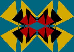 An arrangement of triangles and linear patterns in Bauhaus colors vector