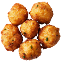 Rustic golden hush puppies served as crispy southern-style side Isolated on transparent Background png