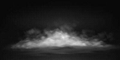 Realistic white smoke on floor or fog effect in grayscale on background for visual effects or presentations. Atmospheric and dramatic with copy space. vector
