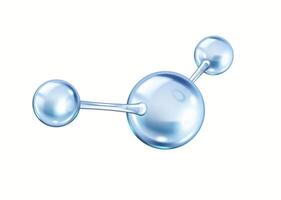 Collagen molecular structure realistic illustration. Interconnected atoms forming intricate network 3d object on white background vector