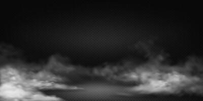 Moody fog effect on background, creates realistic cloudy atmosphere, great for design projects requiring misty ambiance, suitable as overlay or graphic element for haunted themes. vector
