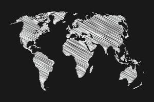 World map hand drawn on isolated background vector