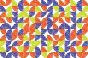 Bauhaus natural geometric shapes, pattern in tiles, decorative design. vector