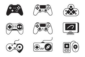 Illustration of Various Gaming Controllers and Consoles vector