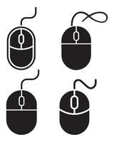 Four Simple Black Computer Mouse Icons vector