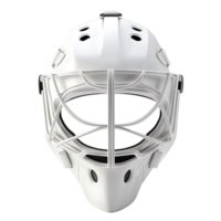 Classic hockey goalie mask featuring a traditional smooth structure with minimal surface details isolated on transparent Background png