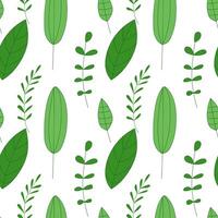 Seamless pattern with green leaves vector
