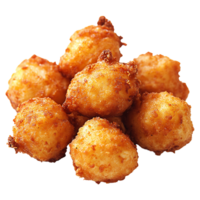 Fried hush puppies in round shape with crispy crust Isolated on transparent Background png