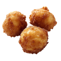 Golden-brown hush puppies with crunchy texture and rustic finish Isolated on transparent Background png