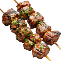 Traditional Russian-style skewers grilled to perfection and served fresh Isolated on transparent Background png