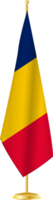 Chad flag on a flag stand png