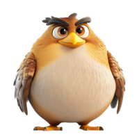 A close up image depicting a cartoon bird character png