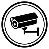 A black and white image of a security camera vector