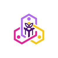 A logo for a company that is made up of hexagons vector
