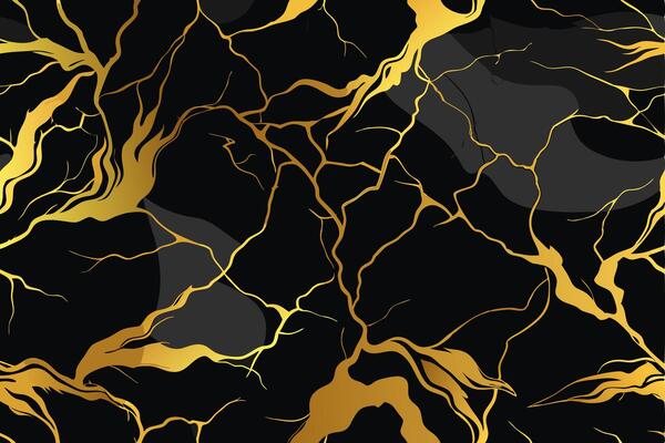Luxury golden-black marble texture. Seamless background.