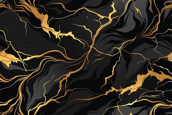 Seamless premium golden and black marble background. illustration.