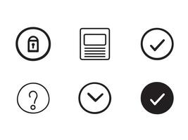 Set of Simple Line Icons for Security, Information, and Confirmation vector