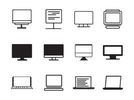 Simple Icons of Various Computer Screens vector