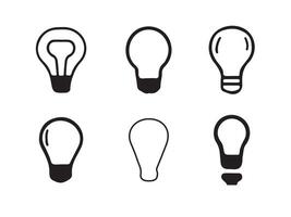 Six Simple Lightbulb Icons for Design Inspiration vector